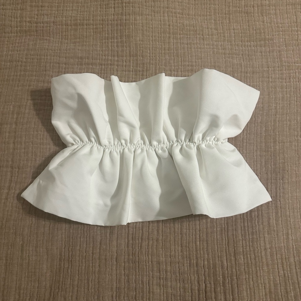 Zara Off-White Strapless Top